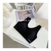 无尺码撞色无痕内衣无钢圈聚拢收副乳运动背心提拉调整型胸罩|雅黑 均码80-130斤