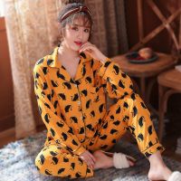 睡衣女套装春夏季绵绸宽松两件套家居服大码可爱学生居家服可外穿