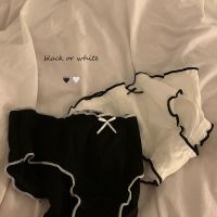 纯棉内裤女抗菌中低腰少女日系简约纯色柔软舒适蝴蝶结透气三角裤