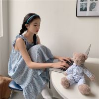 夏季2021新款甜美减龄碎花中长款显瘦不挑人大摆吊带睡裙女家居服