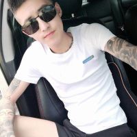 社会小伙短袖t恤男装夏季修身潮流网红同款精神紧身快手红人半袖