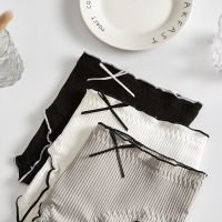 3条描边冷淡风少女内裤中低腰黑白色纯棉抗菌学生性感