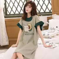 睡裙女夏韩版学生可爱公主少女卡通短袖中长款大码睡裙可外穿睡衣