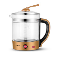 多功能养生壶法耐家用加厚玻璃电烧水壶花茶煮茶壶办公室一体壶 金黑色机械养生带电源线+蛋架