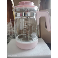 恒温调奶器法耐(FANAI)玻璃水壶配件鲁茜+小白熊0856/0857/5003 粉红色120单壶配件带316不锈钢盖子