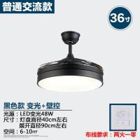 北欧吊扇灯风扇灯餐厅隐形纳丽雅(Naliya)扇简约客厅风扇吊灯卧室黑色电风扇灯 36寸黑色+变光壁控