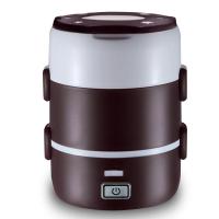电饭煲法耐(FANAI)1小型2一单人袖珍家用办公室做饭mini电饭锅旅行便携式迷你 三内胆蒸饭盒咖色(建议1-2人