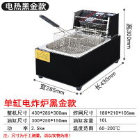 油炸锅法耐(FANAI)商用电炸炉煤燃气摆摊炸鸡炸薯塔电炸锅单缸双缸定时油炸机 单缸黑金款限量版电炸炉