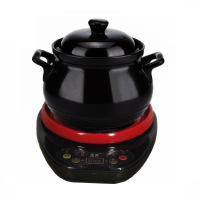 分体养生煲汤煲陶瓷砂锅(FANAI)电炖锅全自动多功能沙煲中医药罐大6L 黑色汤锅3L+底座[2-3人]
