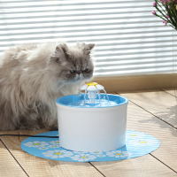 宠物饮水机自动循环智能时光旧巷过滤喝水器狗狗活氧喷泉喂水器 猫咪用品 小花蓝色(收藏加购送垫子)