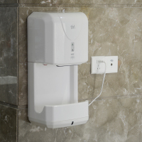 干手器家用卫生间吹手烘干时光旧巷机壁挂式商用洗手间全自动感应吹手机 FB-501-A白色带托盘