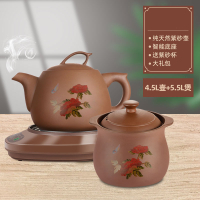 养生壶全自动紫砂煎药壶砂锅法耐(FANAI)药罐电煎中医煲汤家用炖药煲陶瓷熬药 B4.5L壶+5.5L煲+智能底座+礼包
