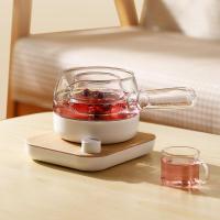 迷你养生壶办公室法耐(FANAI小型玻璃家用全自动mini煮花茶壶水壶 原木色