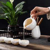 白瓷茶具套装家用简约功夫茶具茶杯整套