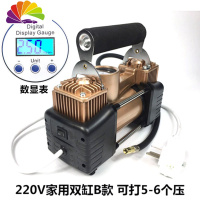 舒适主义220V家用双缸电动充气泵汽车轮胎篮球气柱袋打气筒打气机 220v双缸数显表B款(可打5-6个压)
