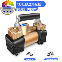 舒适主义车载充气泵汽车小轿车便携式车用多功能大功率双缸高压轮胎打气泵 [单30缸预设款]+多种气嘴(质保十年)