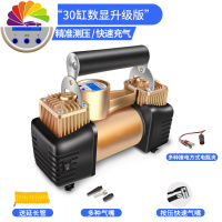 舒适主义车载充气泵汽车小轿车便携式车用多功能大功率双缸高压轮胎打气泵 [单30缸预设款+多种气嘴+延长线+电瓶夹(质保十