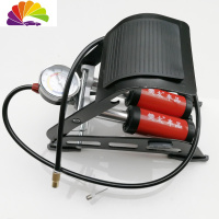 舒适主义脚踩打气筒自行车家用高压打气泵电动车摩托车汽车篮球脚踏充气 加厚金属款-高精准表-双筒铜嘴-汽车专用款充气泵