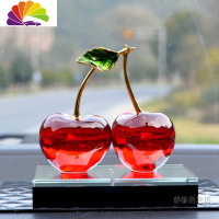 舒适主义水晶樱桃汽车香水座摆饰品车载香水车用车内装饰品摆件 枝叶款:红色