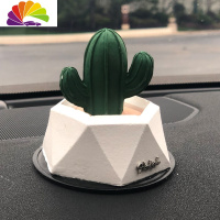 舒适主义创意车载香水香薰摆件汽车扩香石淡香仙人掌车内装饰香氛 白色盆景仙人掌