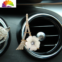 舒适主义创意车内空调出风口香水 卡通可爱镶钻汽车风口香水夹 车载装饰品 铁塔车用香水
