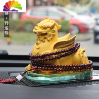舒适主义汽车香水座绒沙金貔貅车载车内饰品男车上装饰用品 沙金貔貅[香水座]+珠车用香水