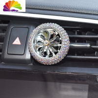 舒适主义车载香水汽车空调出风口香薰车内饰品摆件螺旋桨装饰香水空军十号 铝合金框彩色钻螺旋桨风口夹