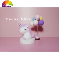 舒适主义钻石气球独角兽摆件香薰石膏扩香石车载香水汽车仪表盘家居装饰 紫色独角兽+彩色气球+精油