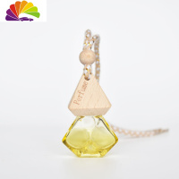 舒适主义汽车后视镜挂件车载香水瓶空瓶自装车用香水挂件车内吊坠除味 晶钻橙色(空瓶)