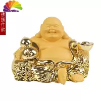 舒适主义奔驰宝马奥迪汽车摆件车载香水座创意车内饰品弥勒佛像 沙金弥勒佛葫芦(摆件款)车用香水