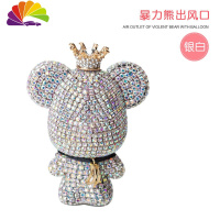舒适主义车载香水香薰暴力熊汽车空调出风口车内装饰用品扩香摆件车饰 暴力熊银白