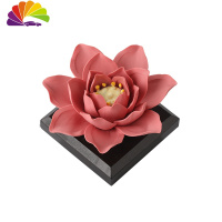 舒适主义车载香水香薰莲花摆件精油陶瓷清新淡香车内大气座式男女 红色莲花礼盒套装配黑莓&肉桂