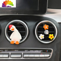 舒适主义车载香水香薰摆件空调出风口创意网红加油鸭车内用香氛汽车装饰女 歪头加油鸭-红+新款泫雅花(送香精)
