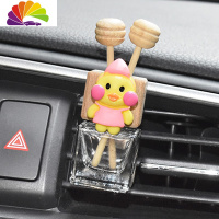 舒适主义可爱车载空调香水夹汽车出风口液体香水卡通装饰车内创意小饰品女 风口夹粉帽网红鸭车用香水