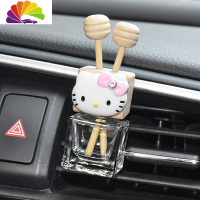 舒适主义可爱车载空调香水夹汽车出风口液体香水卡通装饰车内创意小饰品女 风口夹粉蝴蝶结kt头车用香水
