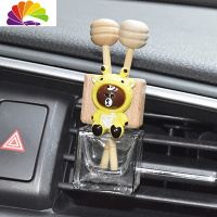 舒适主义可爱车载空调香水夹汽车出风口液体香水卡通装饰车内创意小饰品女 风口夹黄色小鹿车用香水