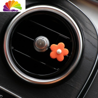 舒适主义车载ins创意泫雅风花花空调出风口淡香薰香水扩香石花花内饰品 橙色磁铁石膏泫雅风花花车用香水