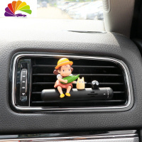 舒适主义车载可爱金属香水香薰夹汽车空调风口创意卡通合金出风口夹内饰品 叽喳小梅-典雅黑合金出风口车用香水