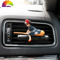 舒适主义车载可爱金属香水香薰夹汽车空调风口创意卡通合金出风口夹内饰品 女巫-典雅黑合金出风口车用香水