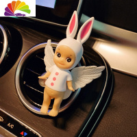 舒适主义创意可爱天使娃娃出风口装饰车载空调香水香薰卡通萌物公仔香水夹 白色兔子天使翅膀出风口车用香水