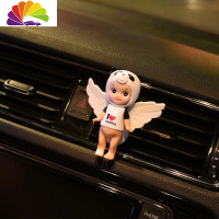 舒适主义创意可爱天使娃娃出风口装饰车载空调香水香薰卡通萌物公仔香水夹 黑白小熊猫天使翅膀出风口车用香水