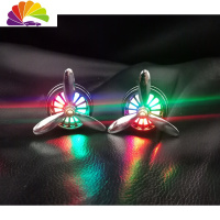 舒适主义空军一号二2号三3号汽车载出风口香水香薰小风扇旋转香氛车内装饰 黑色升级版一对装(送16只香片)车用香水