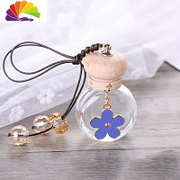 舒适主义车载香水挂件空瓶自装汽车香水吊坠车内车用精油瓶香水瓶淡香 五叶草蓝色(空瓶)