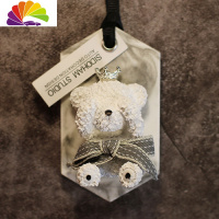 舒适主义车载香水挂件车内石膏香薰小熊扩香石汽车用品创意淡香伴手礼 A款-不看熊-白