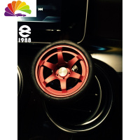 舒适主义个性创意潮金属轮毂轮胎汽车内空调出风口装饰夹香薰摆件车载香水 红色TE37