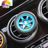 舒适主义个性创意潮金属轮毂轮胎汽车内空调出风口装饰夹香薰摆件车载香水 湖蓝色TE37
