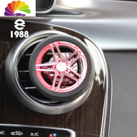 舒适主义个性创意潮金属轮毂轮胎汽车内空调出风口装饰夹香薰摆件车载香水 红色AMG