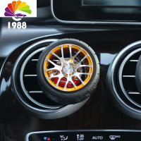 舒适主义个性创意潮金属轮毂轮胎汽车内空调出风口装饰夹香薰摆件车载香水 金BS