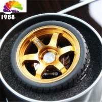 舒适主义个性创意潮金属轮毂轮胎汽车内空调出风口装饰夹香薰摆件车载香水 黄色TE37