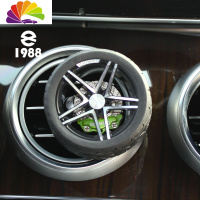 舒适主义个性创意潮金属轮毂轮胎汽车内空调出风口装饰夹香薰摆件车载香水 黑色AMG